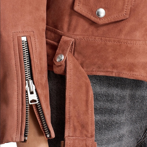 All Saints Suede Cole Biker Jacket - Picture 2 of 4